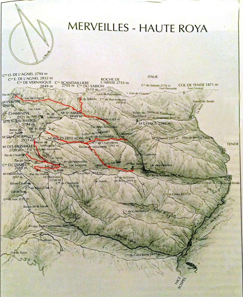 Carte vallée de la Roya